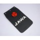 ZÁSTĚRKA - JAWA - VNOŘENÝ TEXT - ORIG. ČSSR VZOR - BÍLÉ LOGO S UCHYCENÍM A ODRAZKOU NA PLECH. BLATNÍKY - TYP JAWA 350 - 634,638.5 + 639,810 CHOPPER + ROTAX 